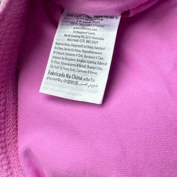 NWT - Cotton On Body Women's Strappy Sports crop bra neon orchid texture - Picture 7 of 14